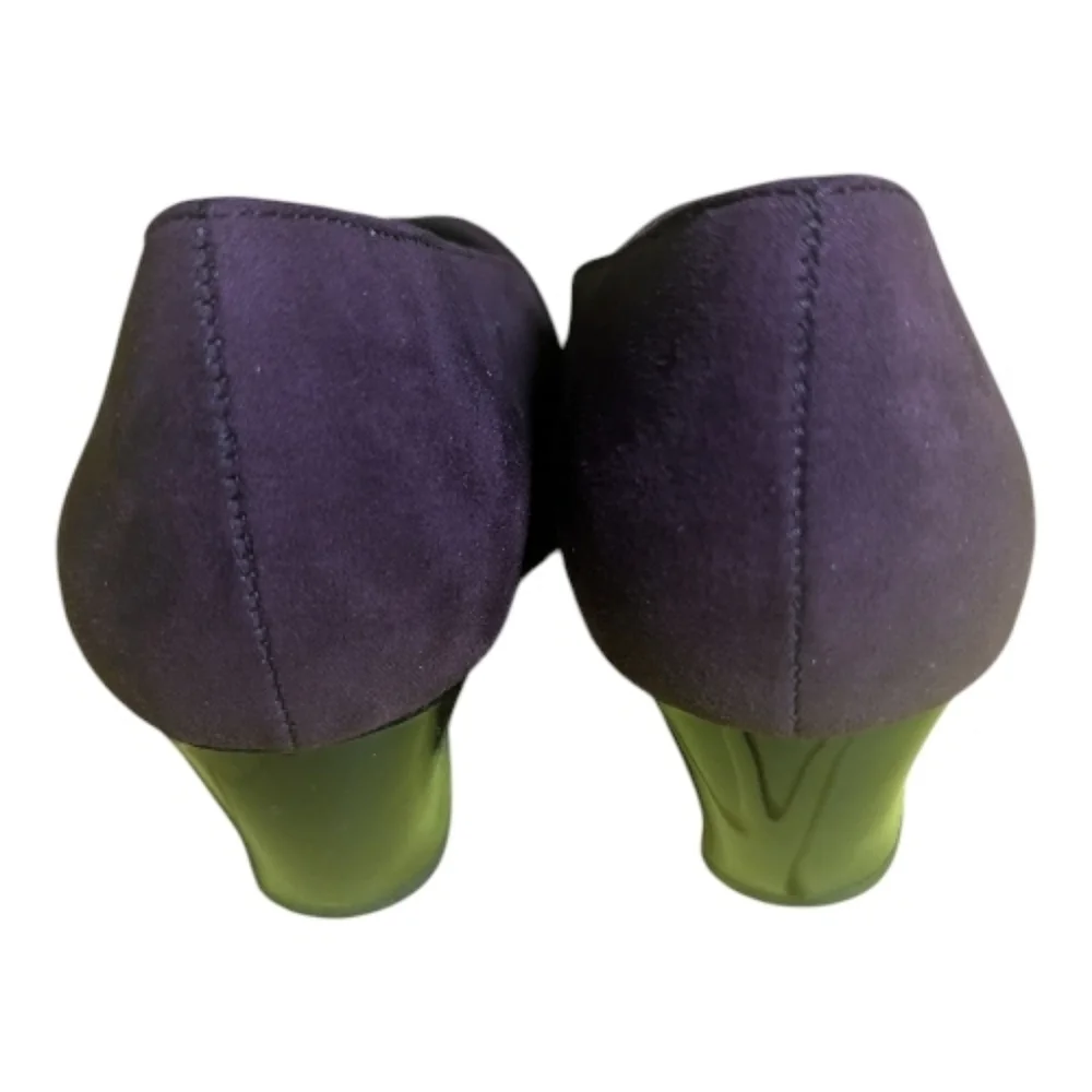 Soft Style Women's Shoes Wedges Pumps Size 5.5 Purple Faux Suede